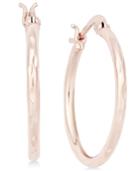 Giani Bernini 18k Rose Gold-plated Textured Hoop Earrings, Created For Macy's