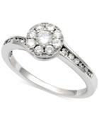 Diamond Halo Cluster Ring (5/8 Ct. T.w.) In 14k White Gold