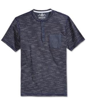 American Rag Men's Chambray Stripe Pocket Henley, Only At Macy's