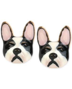 Betsey Johnson Gold-tone Bulldog Earrings