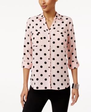 Ny Collection Striped Utility Shirt