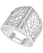 Geo By Effy Diamond Accent Openwork Ring In Sterling Silver