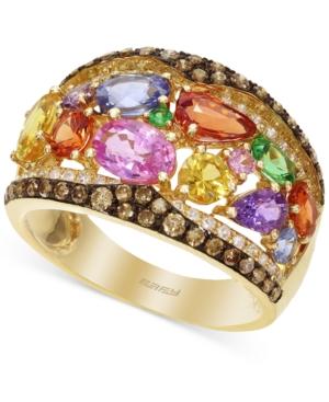 Watercolors By Effy Multistone (3 Ct. T.w.) And Diamond (1/2 Ct. T.w.) Ring In 14k Gold