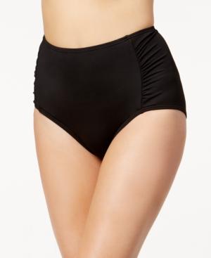 Betsey Johnson High-waist Ruched-panel Swim Bottom Women's Swimsuit
