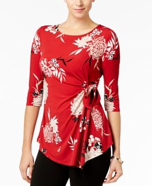 Alfani Printed Side-tie Top, Created For Macy's