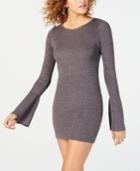 Material Girl Juniors' Shine Bell-sleeved Sweater Dress, Created For Macy's