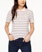 Tommy Hilfiger Striped Zip-up Top, Created For Macy's