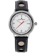 Lucky Brand Men's Fairfax Black Perforated Leather Strap Watch 40mm