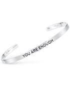 Unwritten You Are Enough Engraved Cuff Bracelet In Sterling Silver