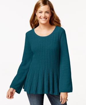 Style & Co. Ribbed-knit Peplum Sweater, Only At Macy's