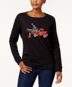 Karen Scott Embroidered Sweatshirt, Created For Macy's