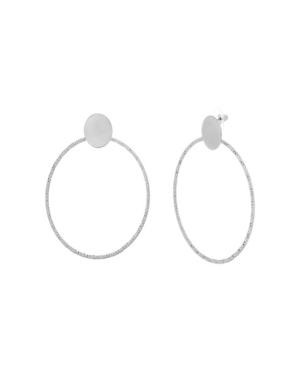Catherine Malandrino Women's Polished Circle Silver-tone Hoop Earrings