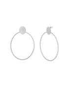 Catherine Malandrino Women's Polished Circle Silver-tone Hoop Earrings