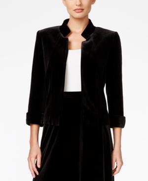Tahari Asl Open-front Velvet Jacket