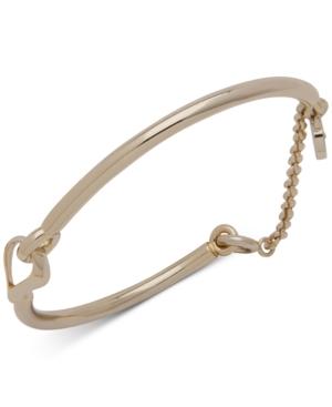 Dkny Gold-tone Chain-accent Bangle Bracelet, Created For Macy's