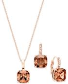 City By City Gold-tone & Champagne Stone Necklace & Earring