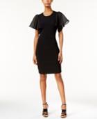 Calvin Klein Flutter-sleeve Sheath Dress