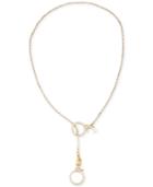 Betsey Johnson Gold-tone Crystal Handcuff Slider Necklace