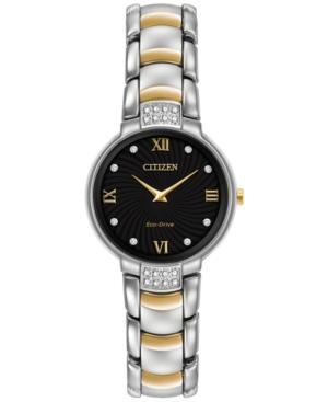 Citizen Women's Eco-drive Diamond Accent Two-tone Stainless Steel Bracelet Watch 29mm Ex1464-54e