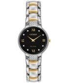 Citizen Women's Eco-drive Diamond Accent Two-tone Stainless Steel Bracelet Watch 29mm Ex1464-54e