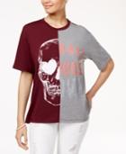 Love Tribe Juniors' Skull Choose Love Graphic T-shirt With Bracelet