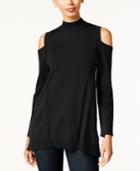 Style & Co. Cold-shoulder Mock-neck Sweater, Only At Macy's