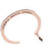 Bcbgeneration Rose Gold-tone Powerful Creative Strong Jet Crystal Message Cuff Bracelet