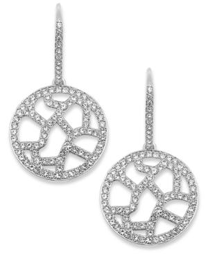 Eliot Danori Earrings, Rhodium-plated Crystal Pave Openwork Drop Earrings