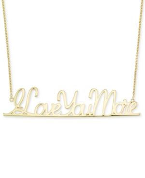 Sis By Simone I. Smith I Love You More Pendant Necklace In 18k Gold Over Sterling Silver