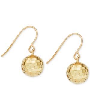 Diamond-cut Ball Drop Earrings In 14k Gold