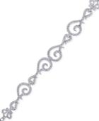 Swarovski Silver-tone Crystal Pave Swirl Bracelet