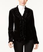 Inc International Concepts Ruffled Velvet Jacket, Only At Macy's
