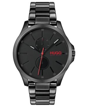 Hugo Men's #jump Black Stainless Steel Bracelet Watch 41mm