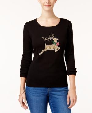 Karen Scott Cotton Reindeer T-shirt, Created For Macy's