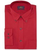 Club Room Estate Wrinkle-resistant Claret Solid Dress Shirt