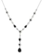 Anne Klein Silver-tone Crystal & Stone Lariat Necklace, 16 + 3 Extender