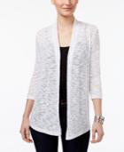 Jm Collection Petite Lace-back Open-front Cardigan, Created For Macy's