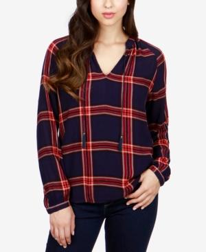 Lucky Brand Plaid Peasant Top