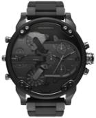 Diesel Men's Black Stainless Steel And Silicone Bracelet Watch 46x54mm Dz7396
