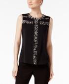 Calvin Klein Printed Mesh-detail Shell