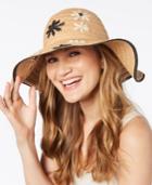 I.n.c. Embroidered Flower Floppy Hat, Created For Macy's