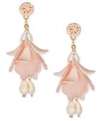 Inc International Concepts Gold-tone Resin Petal Shaky Drop Earrings, Created For Macy's