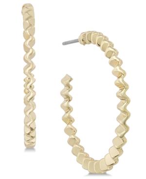Charter Club Medium Gold-tone Wavy Hoop Earrings, 1.2, Created For Macy's