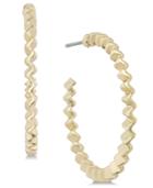 Charter Club Medium Gold-tone Wavy Hoop Earrings, 1.2, Created For Macy's