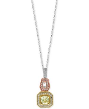 Canare By Effy Diamond Tri-color Pendant Necklace (3/4 Ct. T.w.) In 14k Yellow, Rose And White Gold