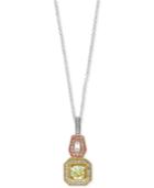 Canare By Effy Diamond Tri-color Pendant Necklace (3/4 Ct. T.w.) In 14k Yellow, Rose And White Gold