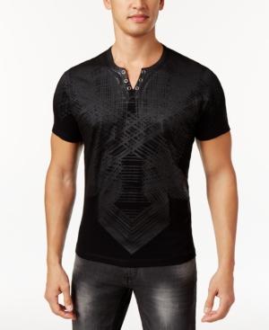 Inc International Concepts Men's Textured Palm Split-neck Shirt, Created For Macy's