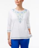 Alfred Dunner Corsica Embroidered Beaded Top