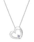 Diamond Heart Solitaire Pendant Necklace In 14k White Gold (1/10 Ct. T.w.)