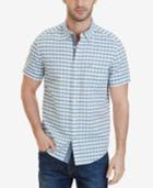 Nautica Men's Classic-fit Gingham Linen-blend Shirt